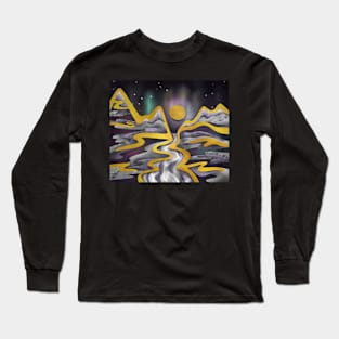 Full moon aurora Long Sleeve T-Shirt